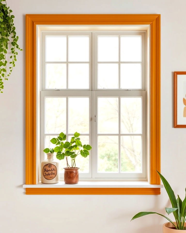 vibrant and chic painted color window trim - 30 Window Trim Ideas