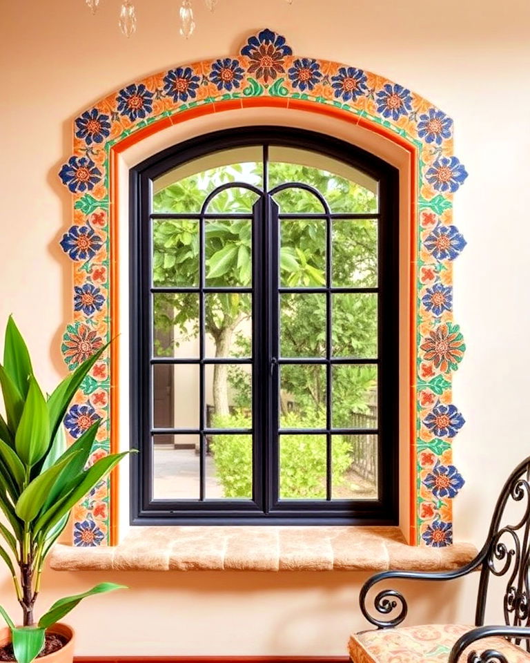 vibrant and decorative tile window trim - 30 Window Trim Ideas