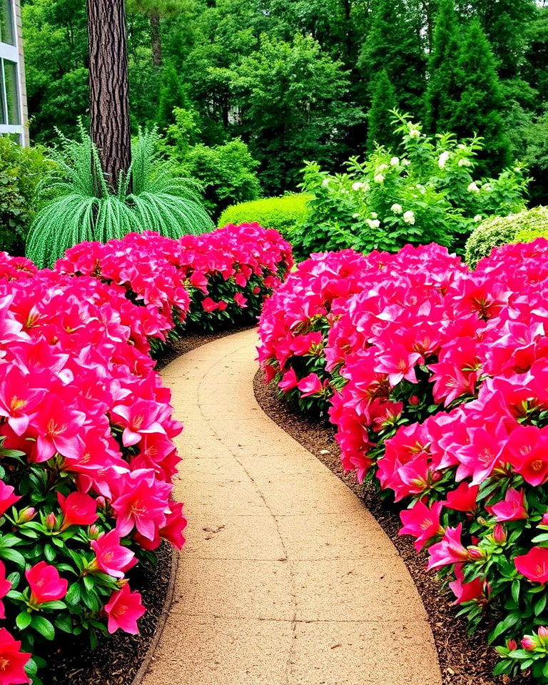 vibrant azalea border azalea garden - 15 Azalea Garden Ideas