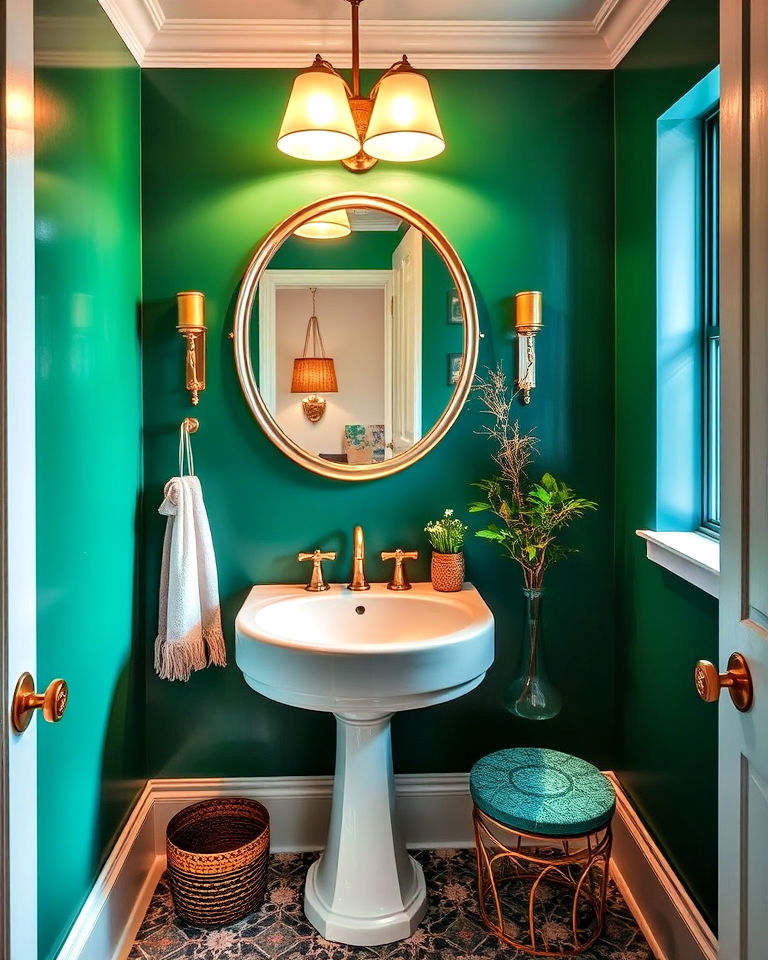 vibrant paint colors eclectic powder room vibrant paint colors eclectic powder room - 15 Eclectic Powder Room Ideas