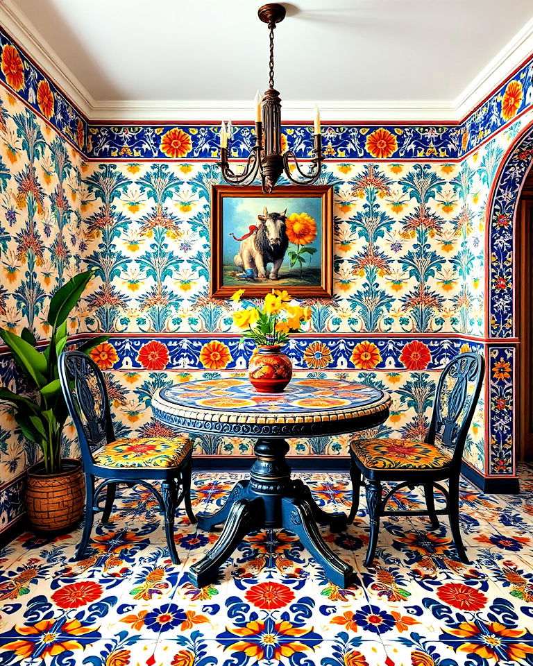 vibrant talavera tiles for home - 25 Mexican Decor Ideas