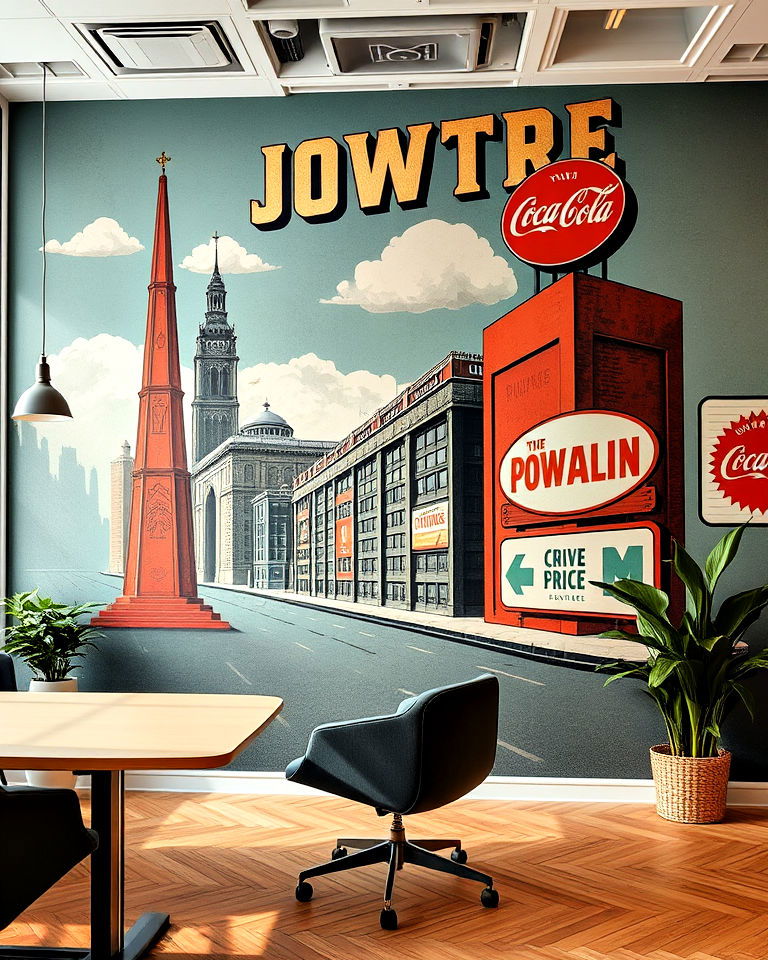 vintage advertisement murals - 30 Office Wall Murals