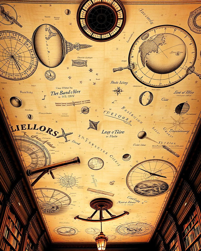 vintage astronomy mural - 25 Ceiling Murals