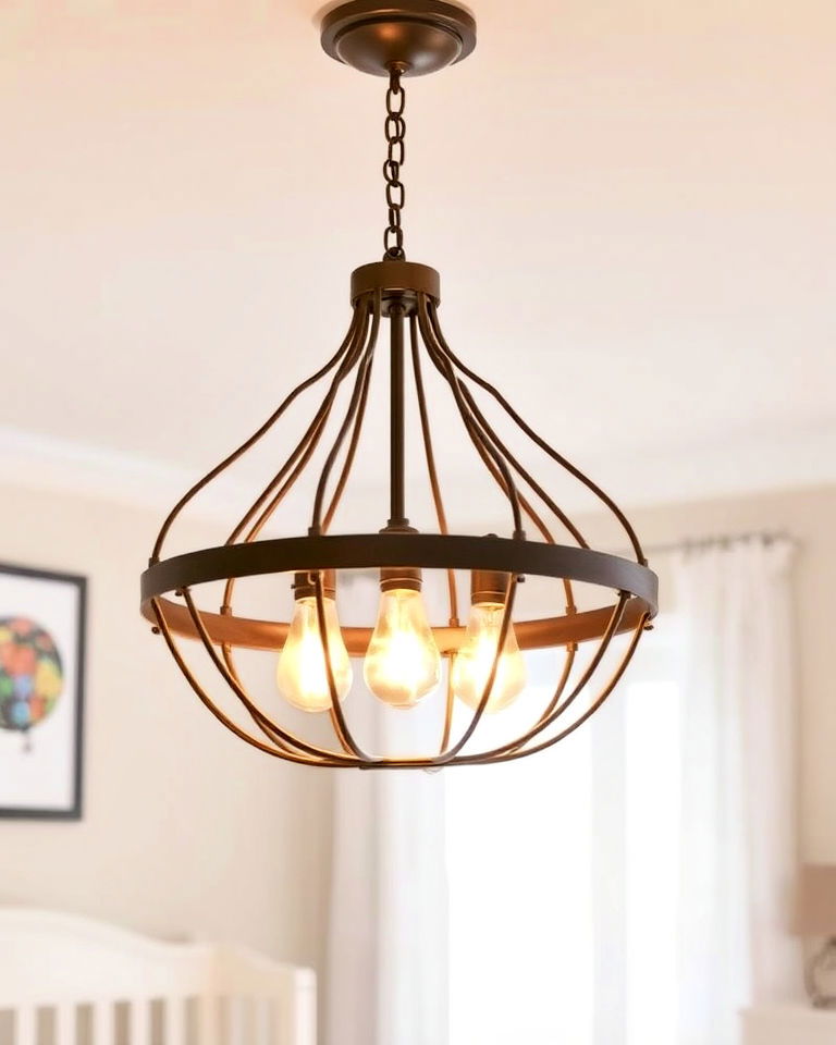 vintage cage style chandelier - 15 Nursery Chandelier Ideas