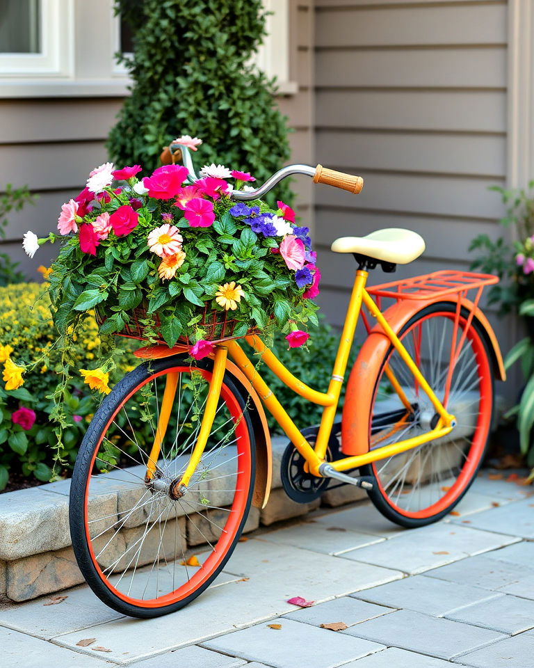 vintage charm bicycle planter - 20 Whimsical Garden Ideas