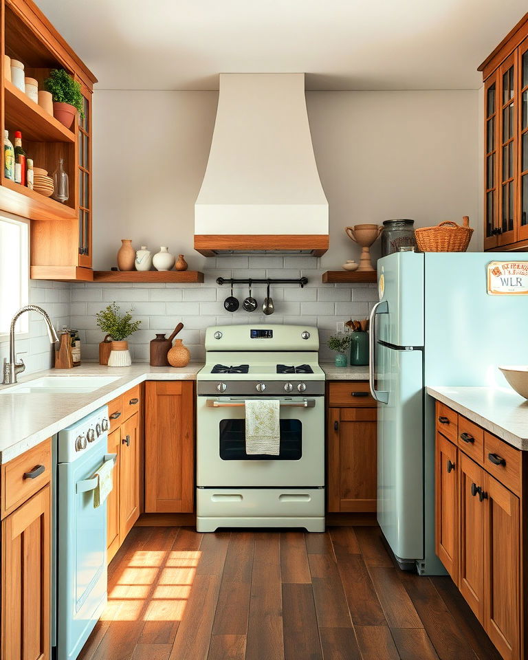 vintage inspired appliances - 25 Modern Rustic Kitchen Ideas