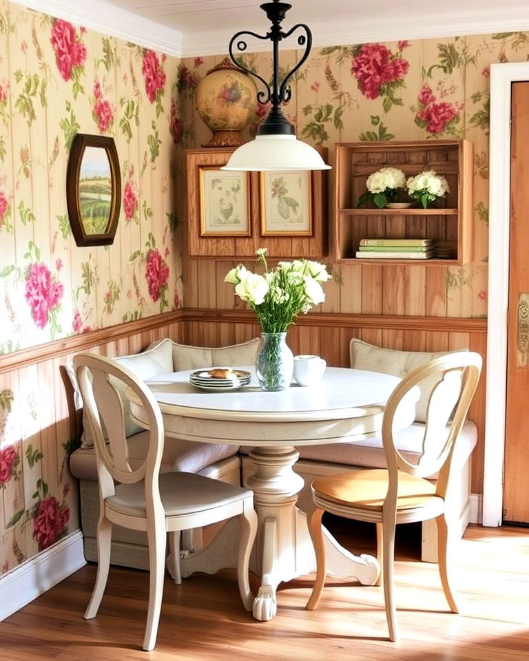 vintage inspired corner breakfast nook - 20 Corner Breakfast Nook Ideas