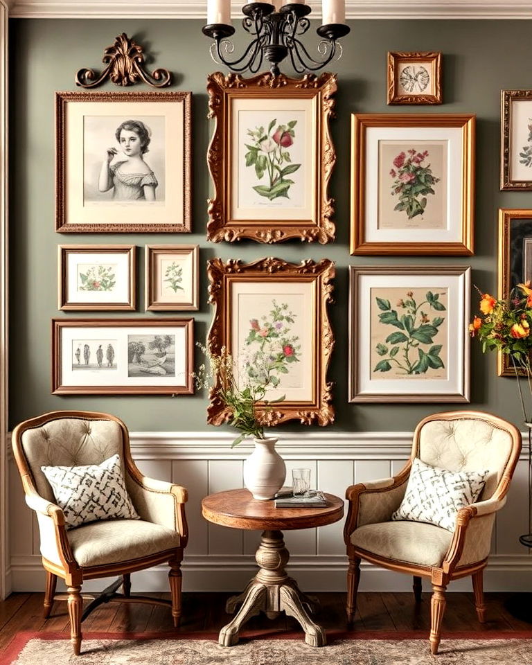 vintage inspired wall art - 25 Shabby Chic Interior Design Ideas