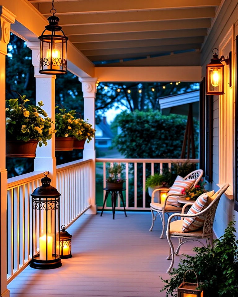 vintage lantern lighting for timeless appeal - 15 Cottage Front Porch Ideas