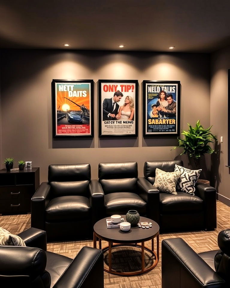 vintage movie posters home theater - 25 Modern Home Theater Ideas