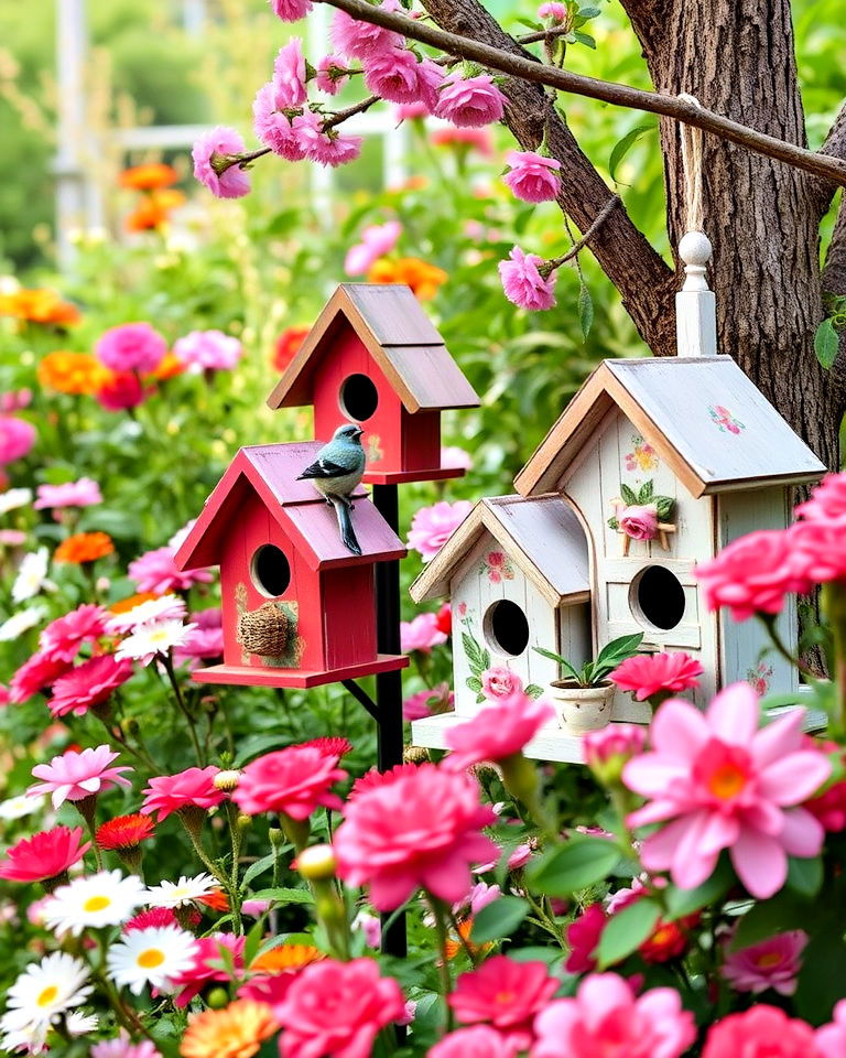 vintage style birdhouses - 15 Cottagecore Garden Ideas