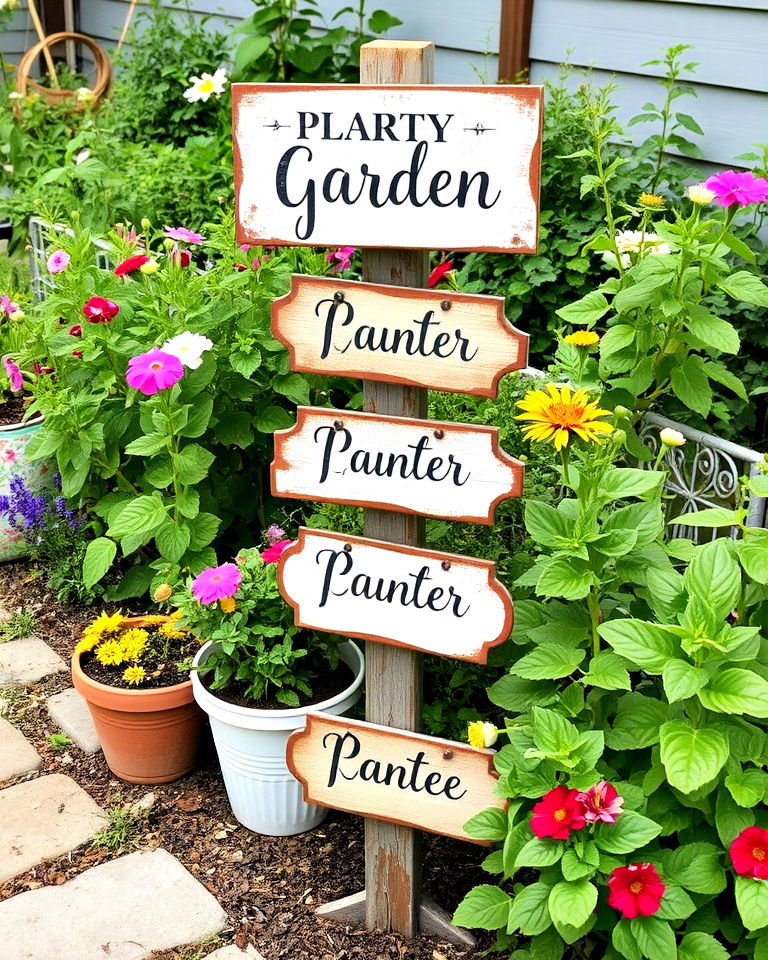 vintage style garden signs - 20 Vintage Garden Ideas