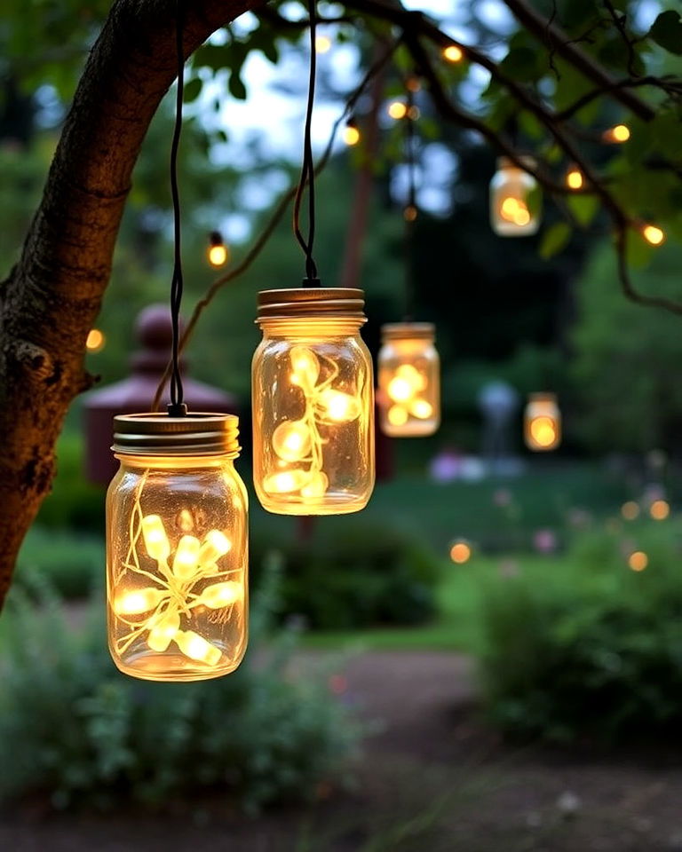 vintage style mason jar lanterns - 20 Vintage Garden Ideas