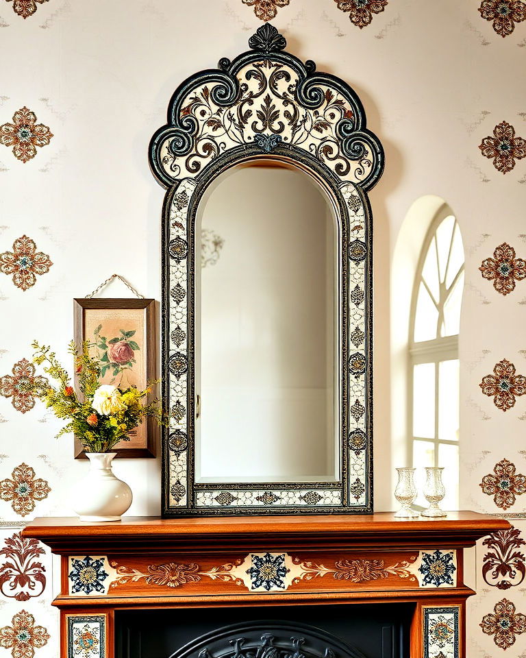 vintage tile mosaic mirror - 15 Mosaic Mirror Ideas