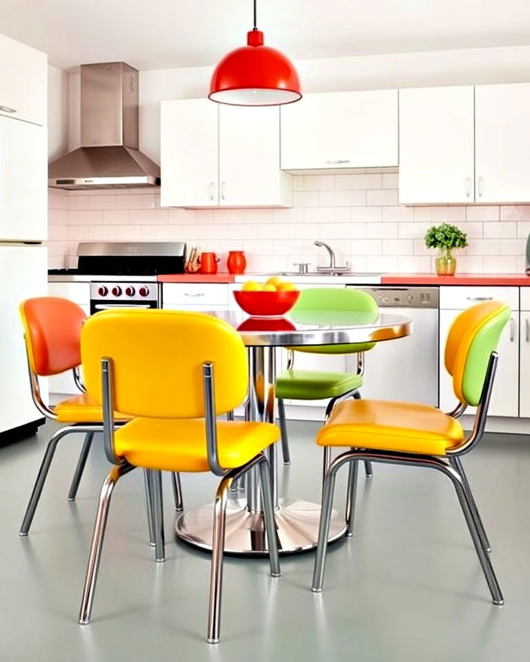 vinyl covered chairs in bright or pastel colors - 15 1960s Kitchen Ideas