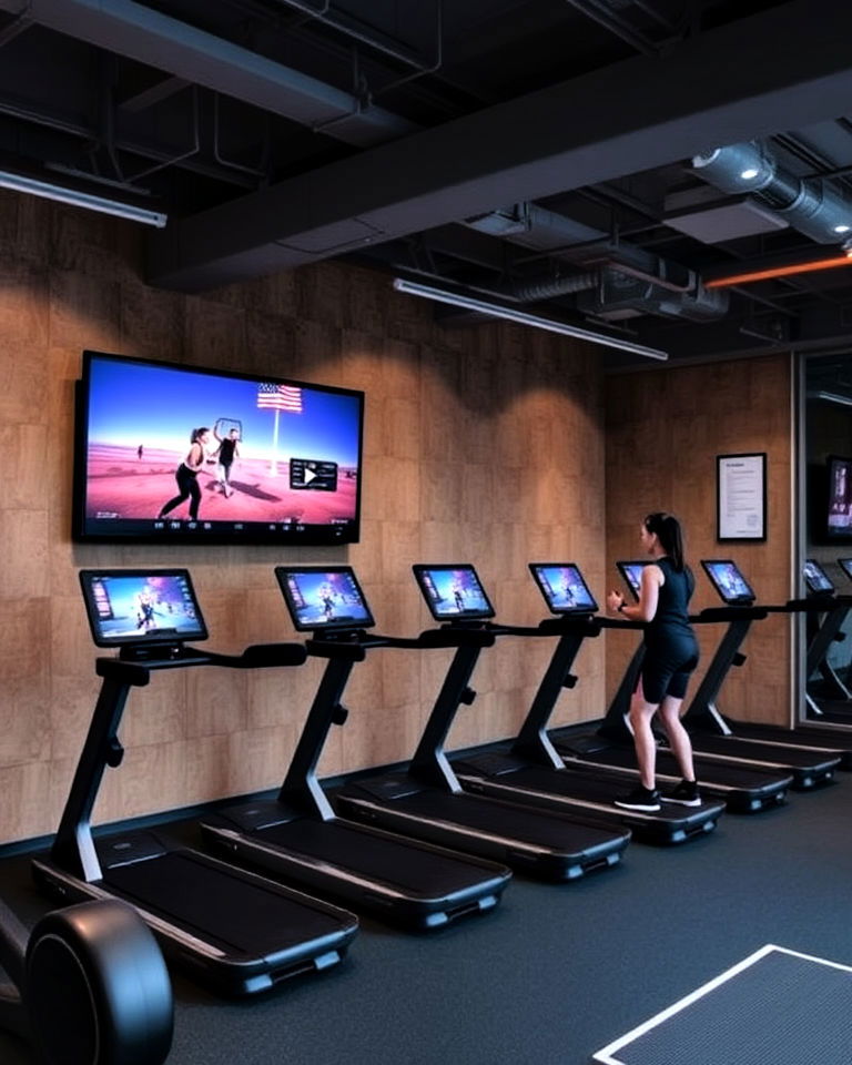 virtual training integration gym interior design - 25 Gym Interior Design Ideas