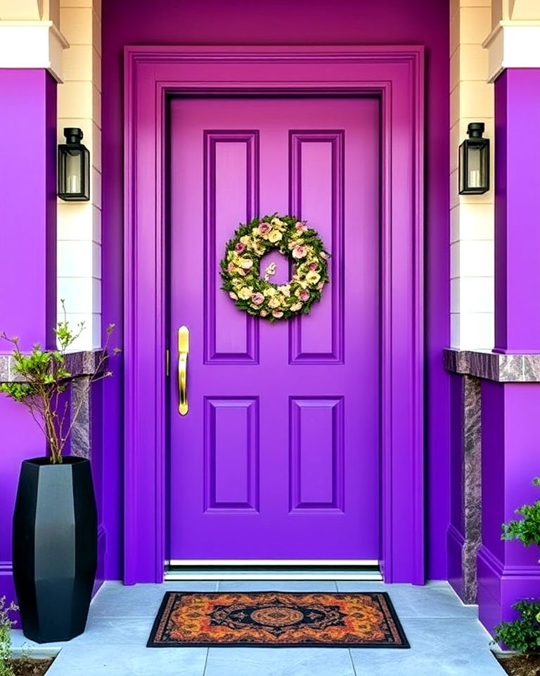 vivid orchid front door for a modern statement - 25 Purple Front Door Ideas