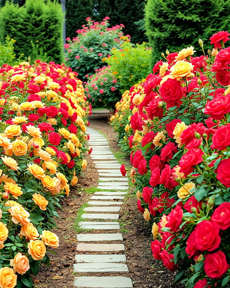 walkway framing drift rose landscaping - 20 Drift Rose Landscaping Ideas