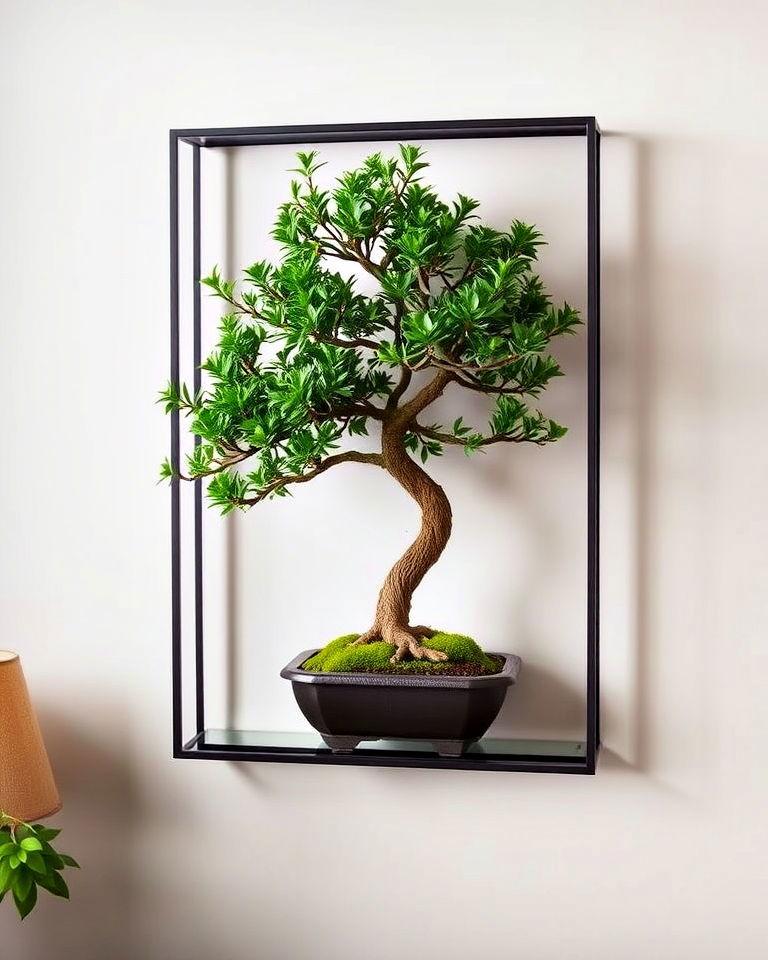 wall mounted bonsai frame - 15 Bonsai Garden Ideas