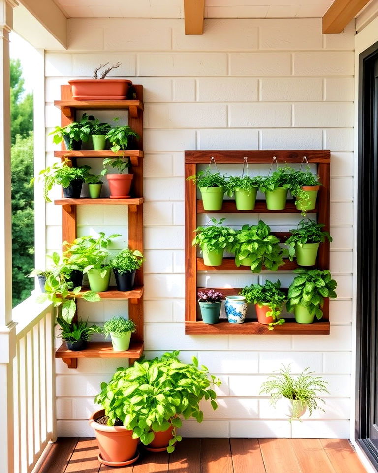 wall mounted herb garden on your veranda - 40 Veranda Ideas