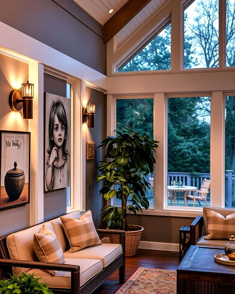 wall mounted sconces for soft accent lighting - 15 Sunroom Lighting Ideas