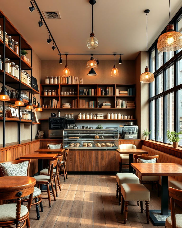 warm and cozy coffeehouse aesthetic bakery interior - 15 Bakery Interior Design Ideas