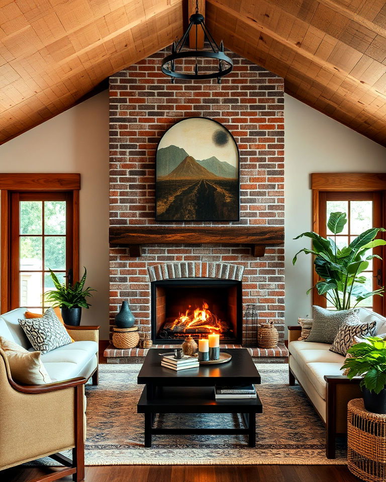 warm and inviting fireplace bungalow interior - 25 Bungalow Interior Design Ideas