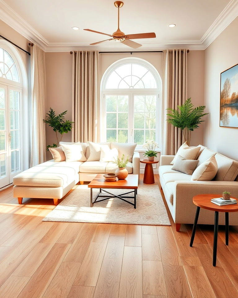 warm beige vinyl flooring for living room - 20 Living Room Vinyl Flooring Ideas
