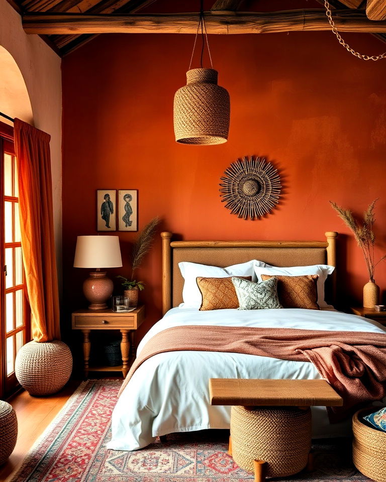 warm earthy tones bedroom - 15 Bohemian Moroccan Bedroom Ideas