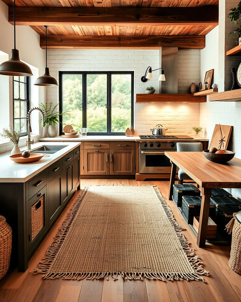 warmth and texture into modern rustic kitchen - 25 Modern Rustic Kitchen Ideas