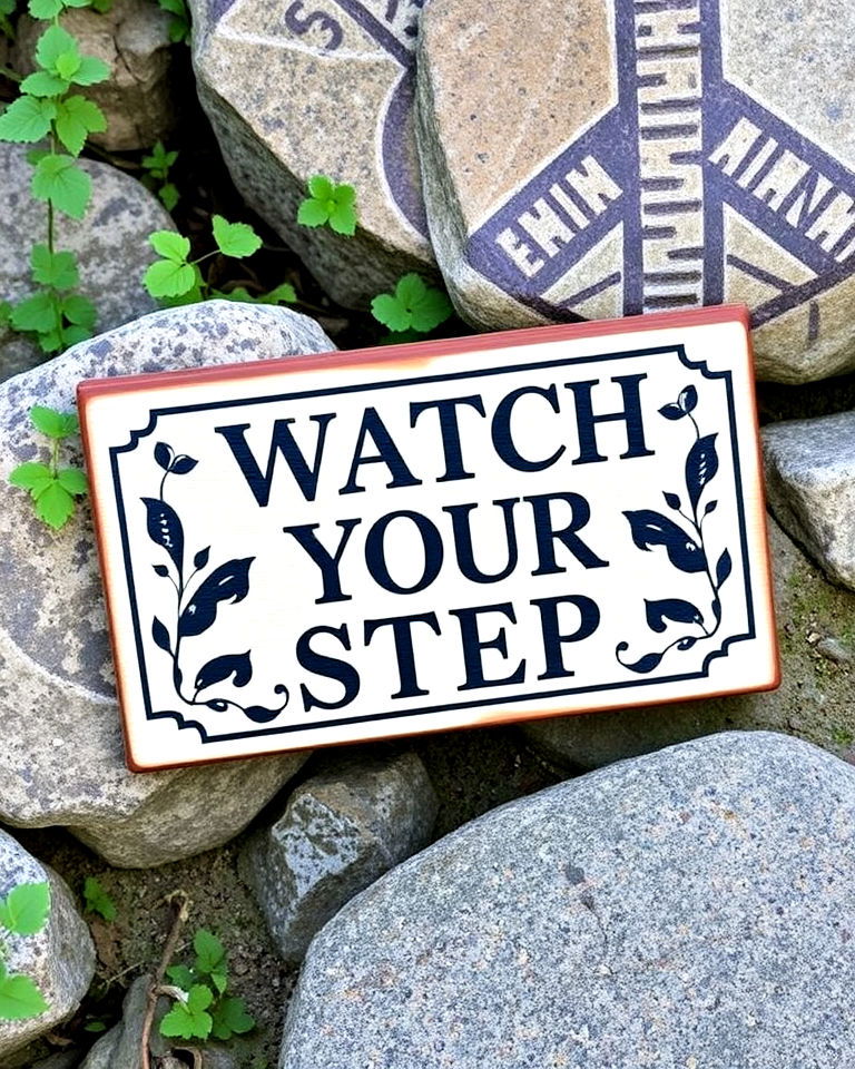 watch your step sign - 20 Garden Sign Ideas