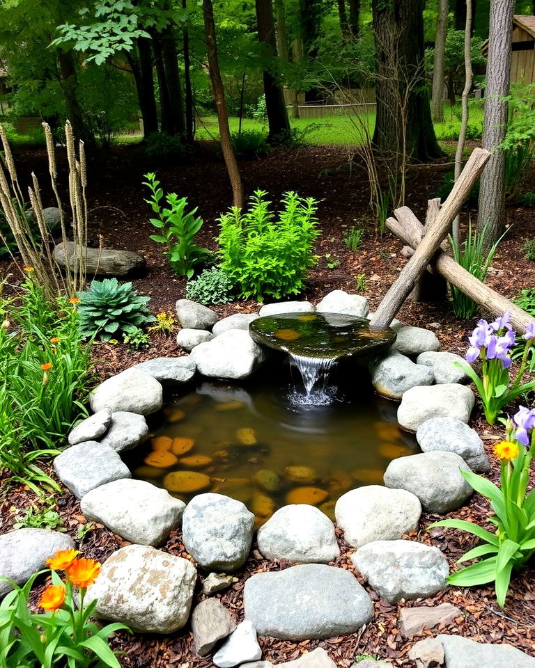 water feature in woodland garden - 15 Woodland Garden Ideas