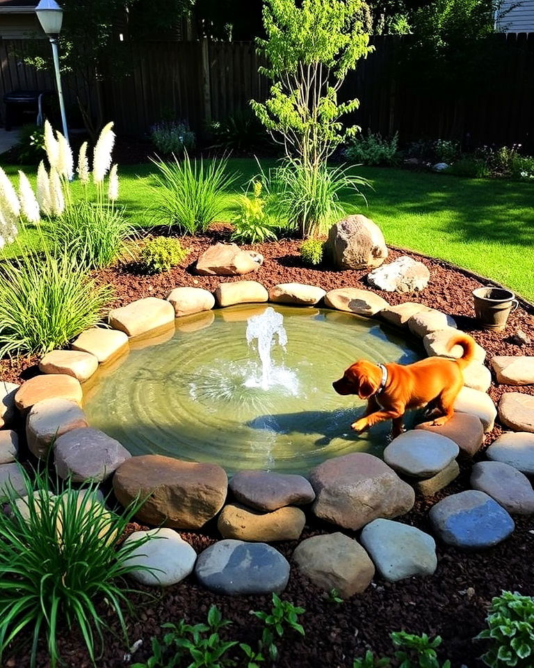 water features for play - 20 Dog Friendly Landscaping Ideas