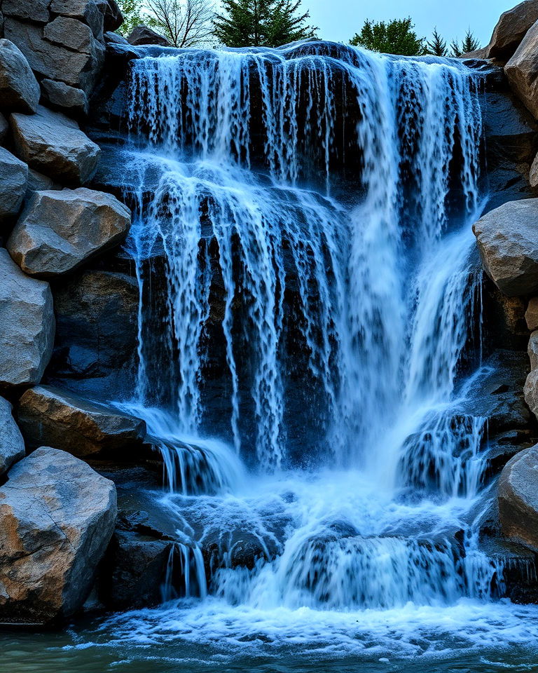 waterfall plunging over cliff like rocks - 15 Waterfall With Rocks