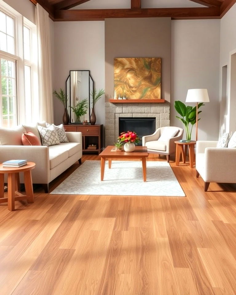 waterproof vinyl flooring for durability - 20 Living Room Vinyl Flooring Ideas