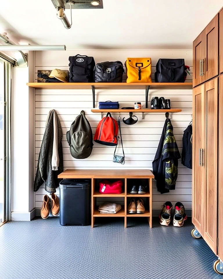 weather resistant materials garage mudroom - 20 Garage Mudroom Ideas