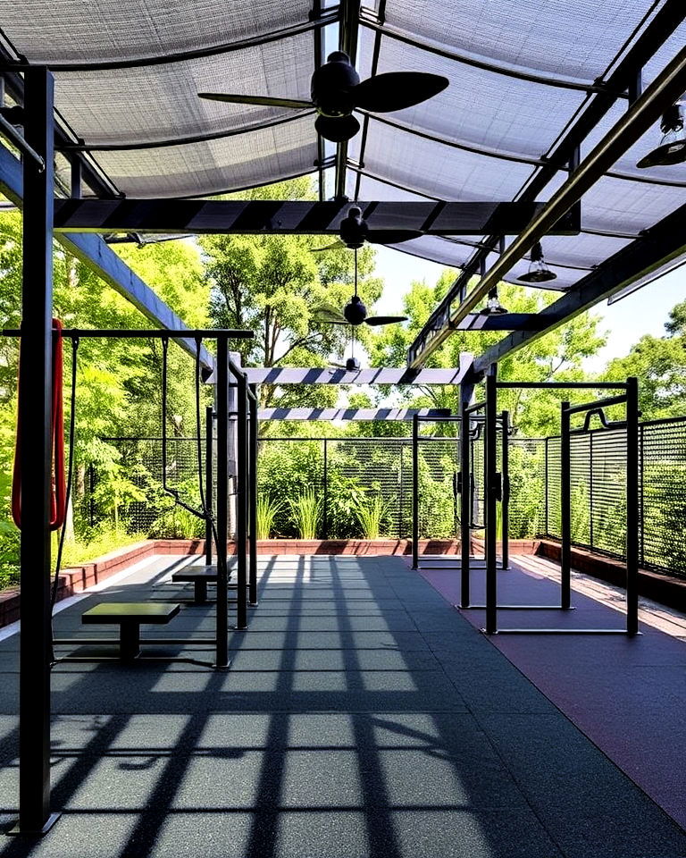 weather resistant outdoor gym - 25 Gym Interior Design Ideas