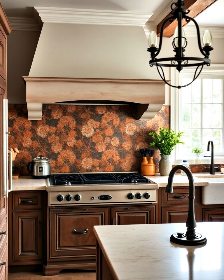weathered copper for a unique rustic look - 15 French Country Kitchen Backsplash Ideas