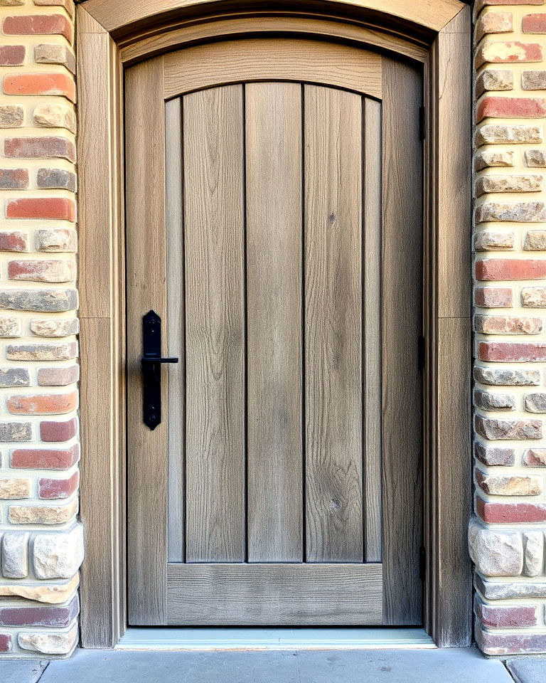 weathered wood panels front door - 20 Rustic Front Door Ideas
