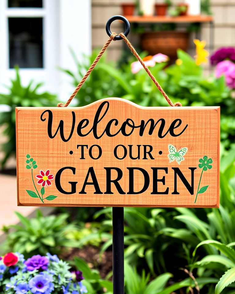 welcome to our garden sign - 20 Garden Sign Ideas
