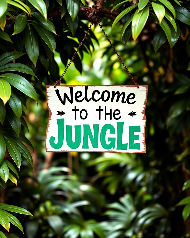 welcome to the jungle garden sign - 20 Garden Sign Ideas