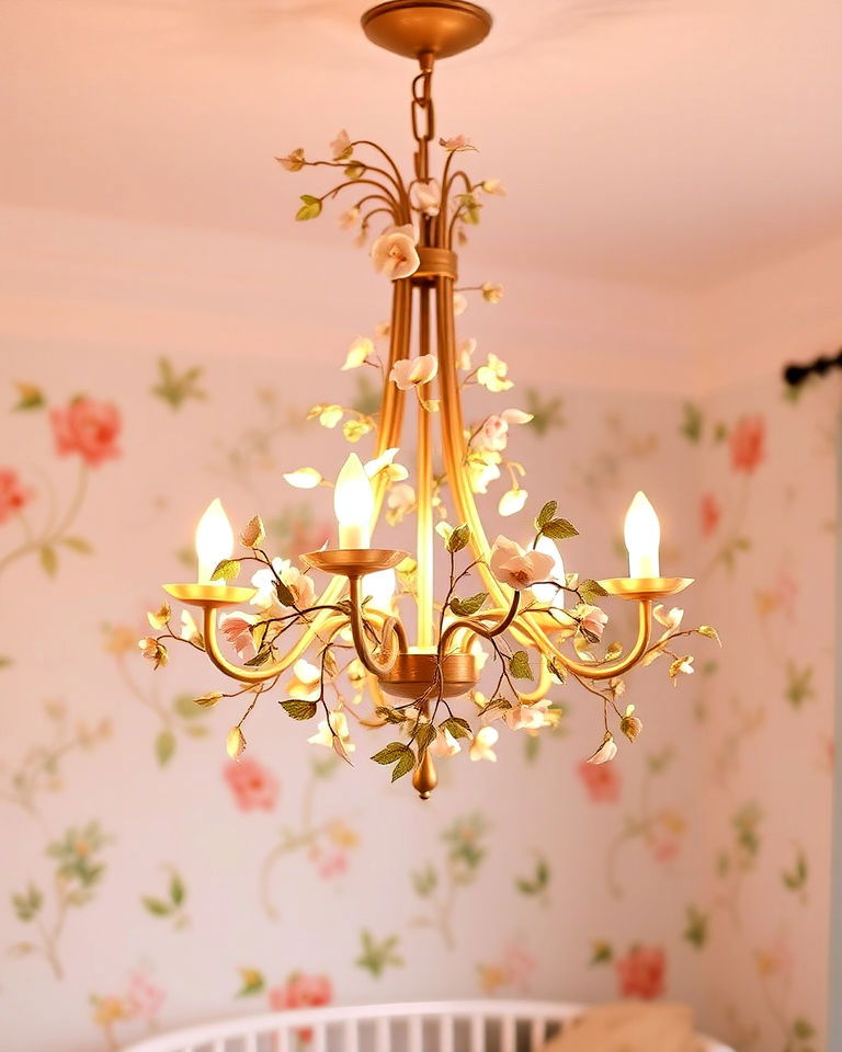 whimsical floral designs chandelier - 15 Nursery Chandelier Ideas