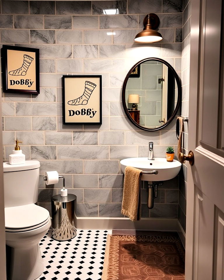 whimsical touch dobby inspired decor - 25 Harry Potter Bathroom Ideas