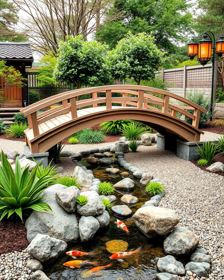 whimsical touch ornamental bridges for asian landscaping - 25 Asian Landscaping Ideas