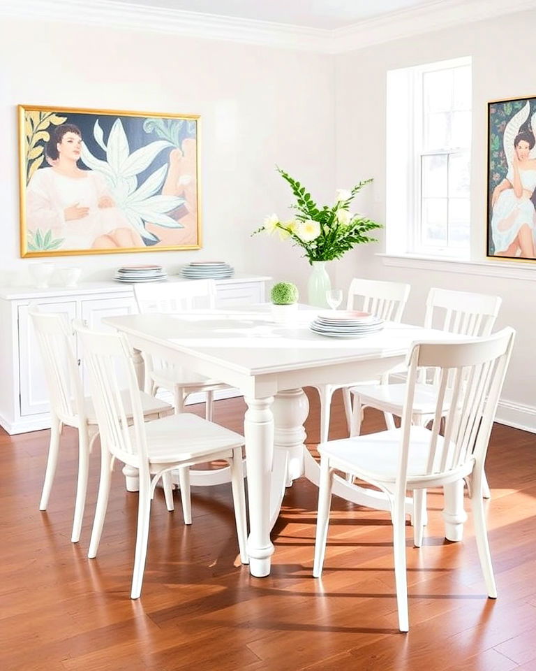 white dining sets for dining room - 20 White Interior Design Ideas