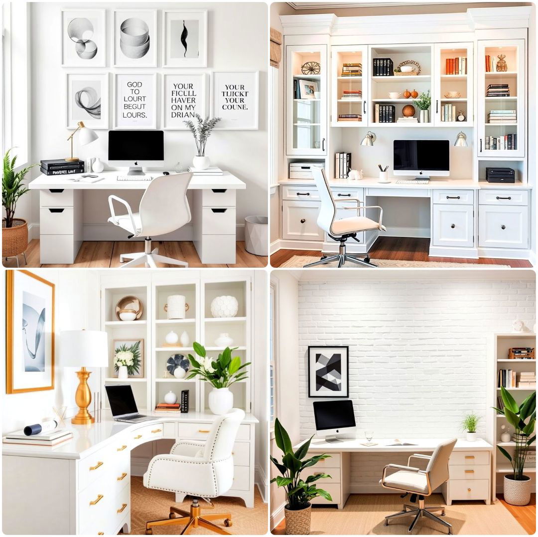white home office ideas