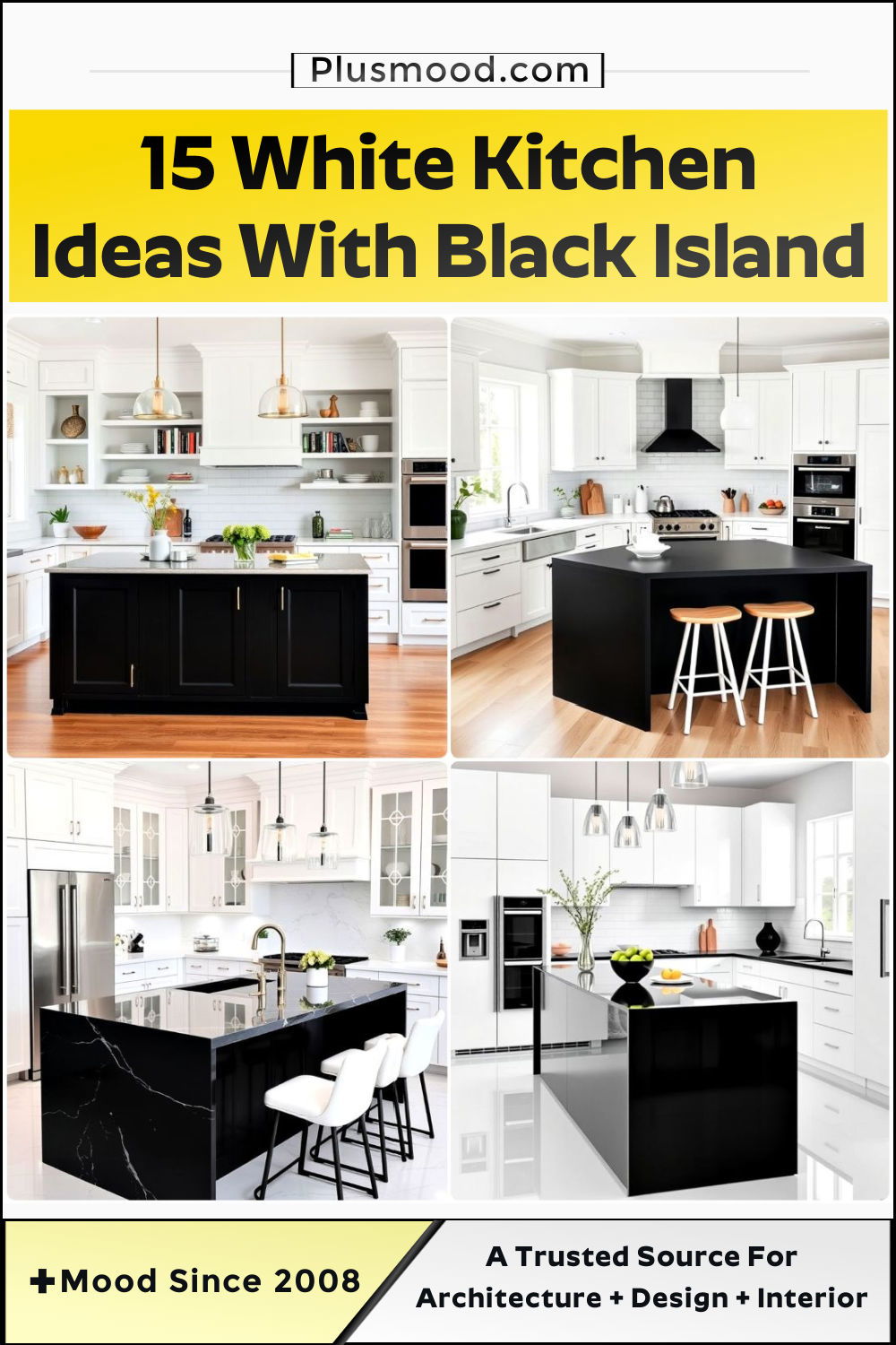 white kitchen ideas with black island