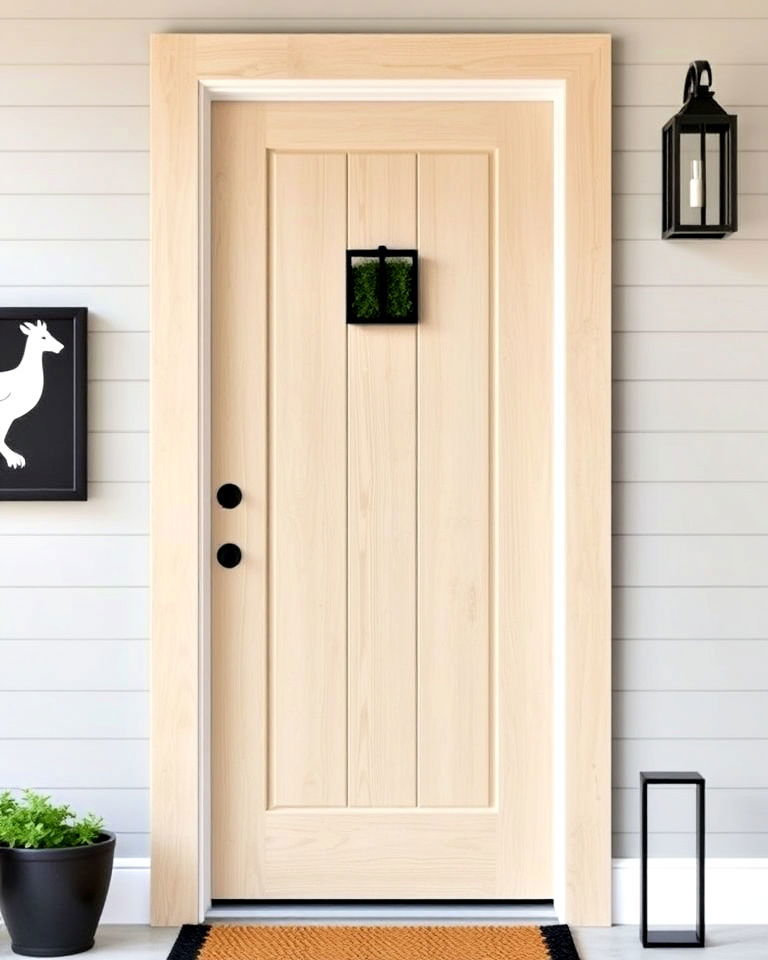 white oak natural stained front door - 20 Stained Front Door Ideas