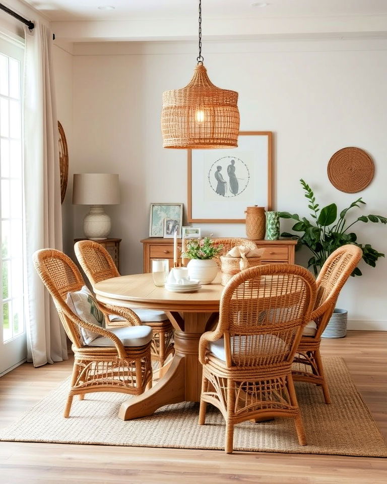 wicker cottagecore dining room - 40 Cottagecore Dining Room Ideas