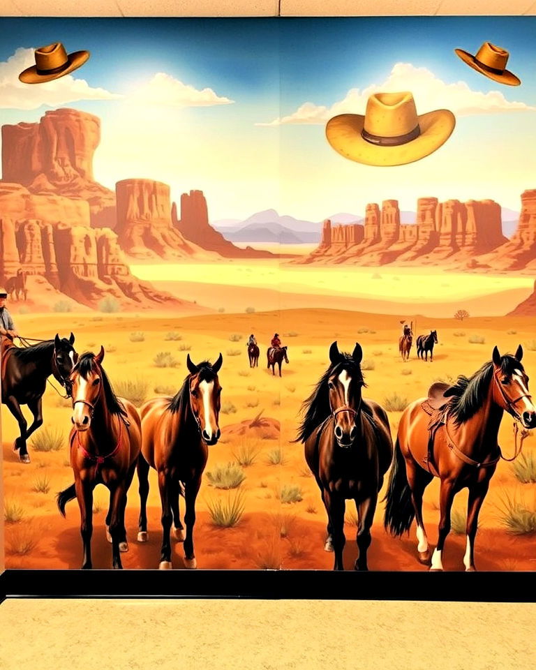 wild west adventure mural - 40 School Mural Ideas